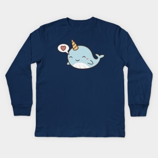 Kawaii Cute Narwhal Kids Long Sleeve T-Shirt